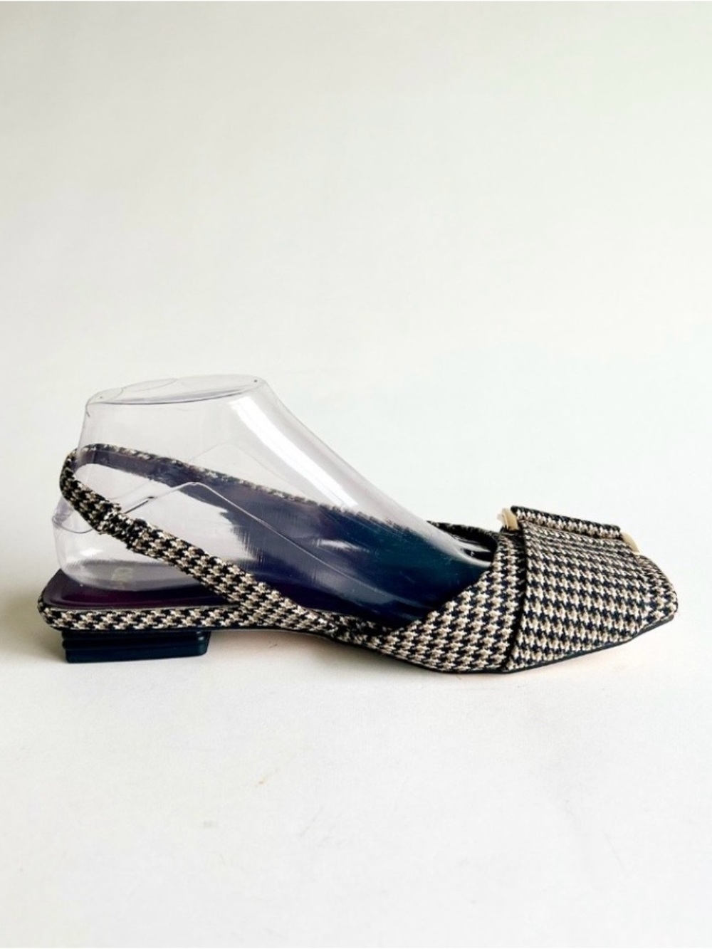 Sarto Khaki Black White Textile Square Toe Sandals size 8.5. - Picture 3 of 16